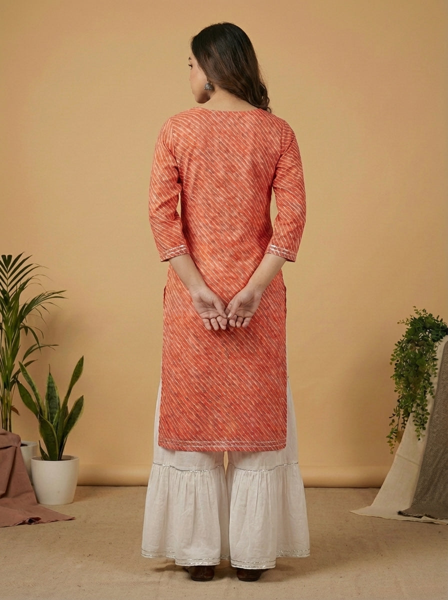 Pure Cotton Leheria Kurti