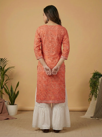 Pure Cotton Leheria Kurti