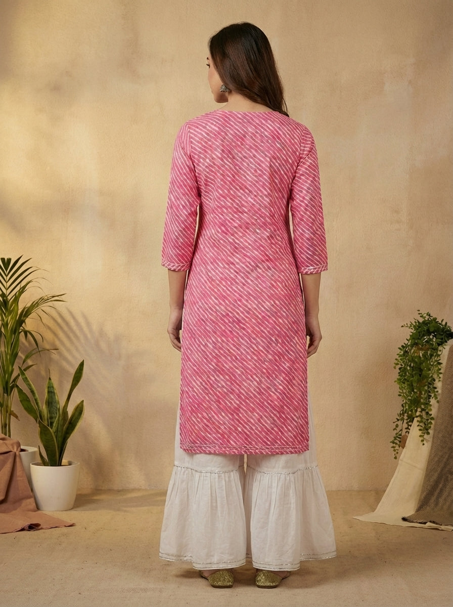 Pure Cotton Leheria Kurti