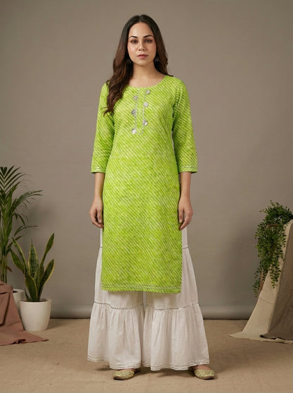 Pure Cotton Leheria Kurti